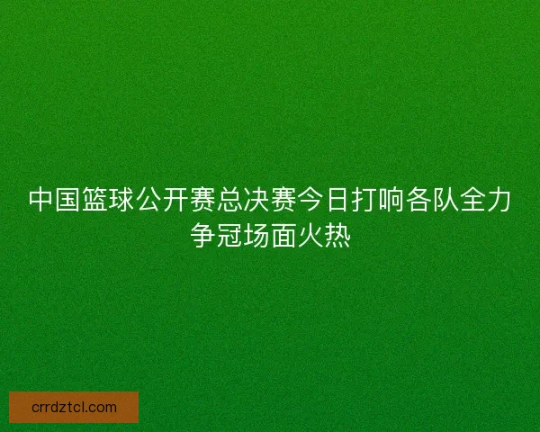中国篮球公开赛总决赛今日打响各队全力争冠场面火热